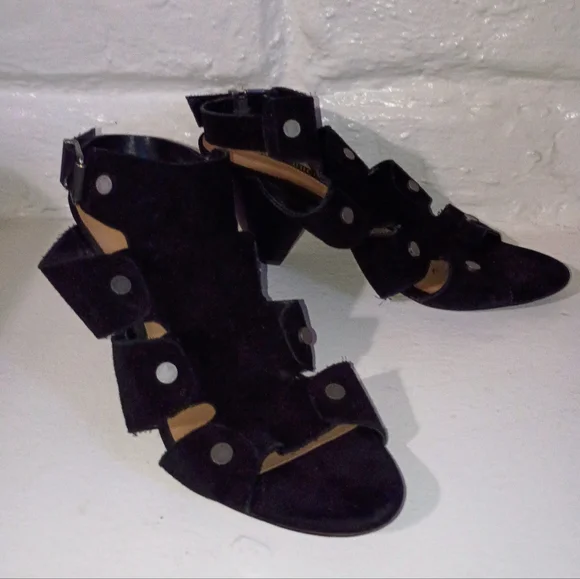 Audrey Brooke Katy Suede Studded Heels - Picture 2 of 9